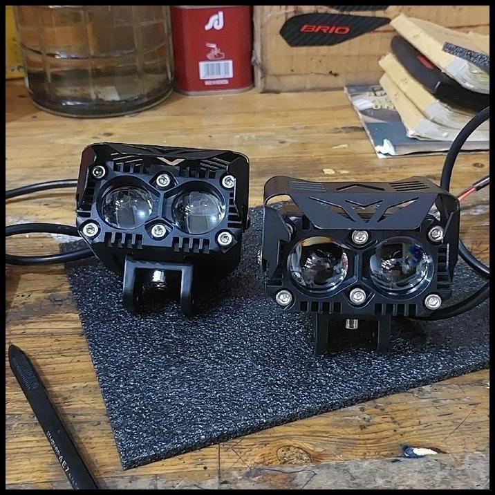 DISKON MINI PROJIE 2 MATA WHITE YELLOW LAMPU MINI PROJIE LAMPU TEMBAK MOTOR MOBIL !!!!!