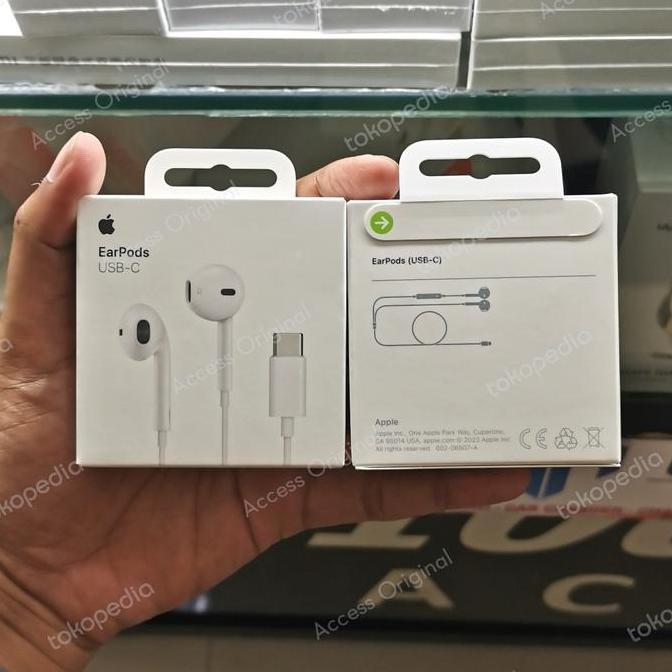 promo Handsfree Earphone Headset Earpods Iphone 15 Pro Max Plus Type C Ori