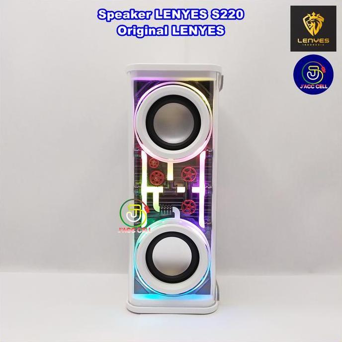 promo Speaker Lenyes S220 Speaker Bluetooth Portable RGB Light Case Transparant S220 Original LENYES