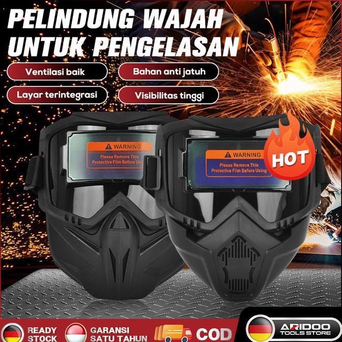 NAGASWARA.ID - ARIDOO HELM LAS GELAP TERANG DIMMING TRUE COLOR WELDING MASK KACAMATA TOPENG LAS LIST