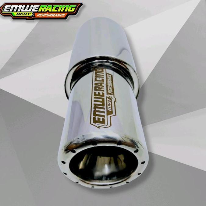 KNALPOT Mobil EMWE RACING GRONEL POLOS  FULL STENLIS Ngebas Adem Bulet Empuk Gahar Bass Inlet 2inc K