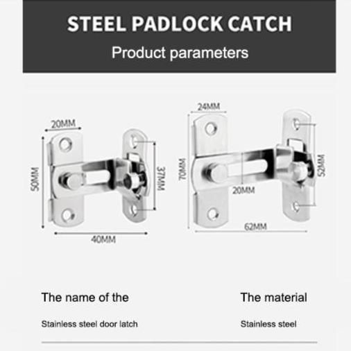 Homemid- Grendel Sudut Kait Pintu Geser / Slot Pintu Jendela Stainless Steel