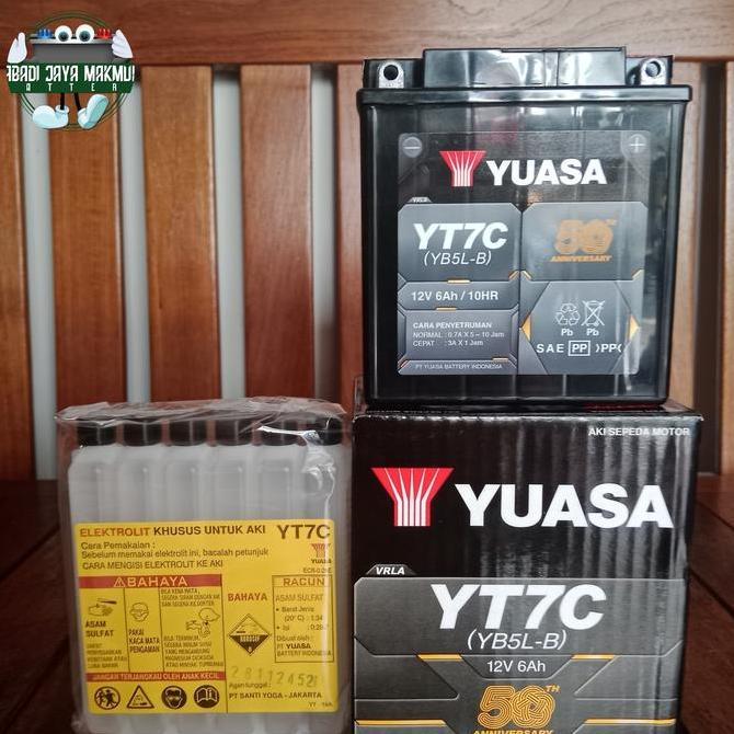 Aki Motor Yamaha Jupiter MX, Bajaj Pulsar 135cc Yuasa YT7C Aki Kering Terlaris