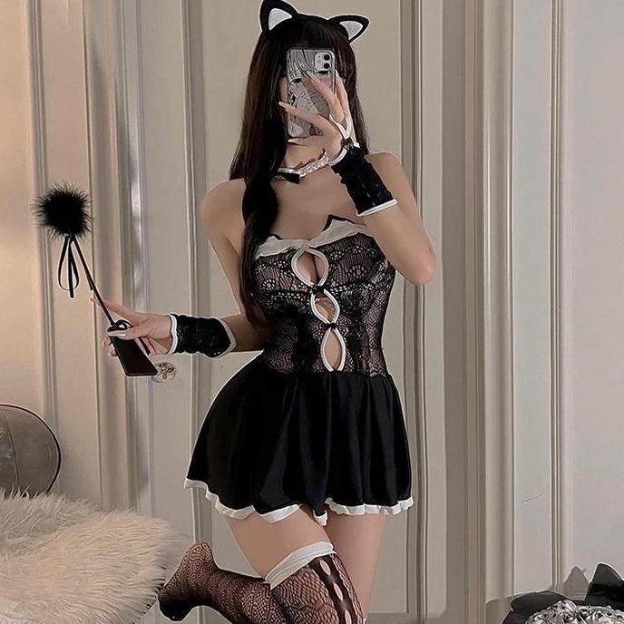 KIMI - Lingerie Set Cosplay Kucing - Dress Kostum Kucing - Cat Cosplay Dress - Lingerie Dress Kospla