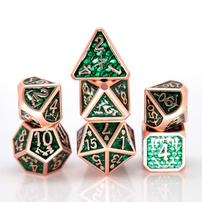 7 Dice Enamels Color Metal Dice Set - DND Dice - Dungeons & Dragons