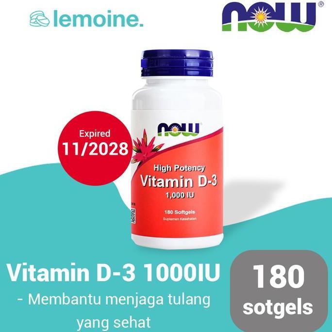 Fit- Now Vitamin D3 1000Iu Suplemen Vitamin D Untuk Tubuh 180 Softgels