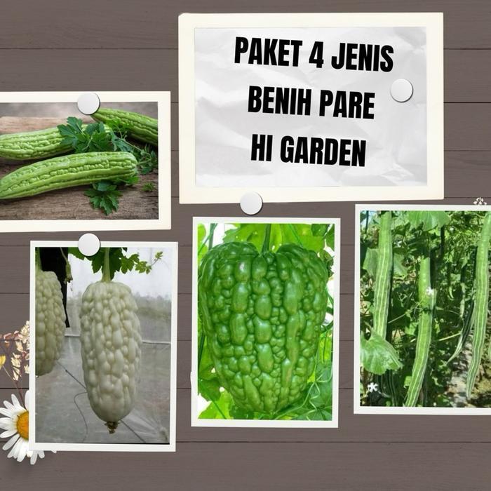 (Ready) Paket 4 Jenis Benih Pare Unggul Pare Hijau, Putih, Pare Apel, & Pare Belut Bestseller