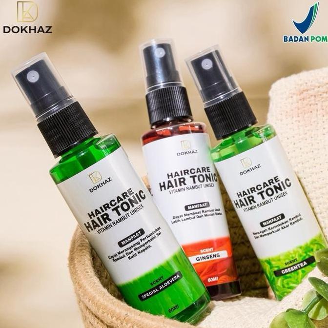 Berkilau- Dokhaz - Hair Tonic Hair Care Vitamin Rambut 3 Varian Aloevera Ginseng Greentea Perawatan 