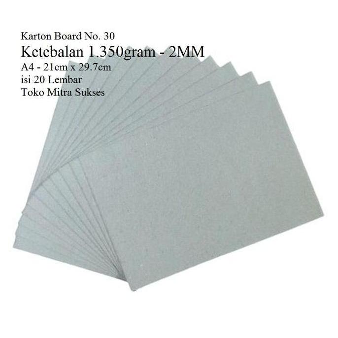 Lansungkirim- Karton Board Abu Abu A4 No 30 Ketebalan 2Mm