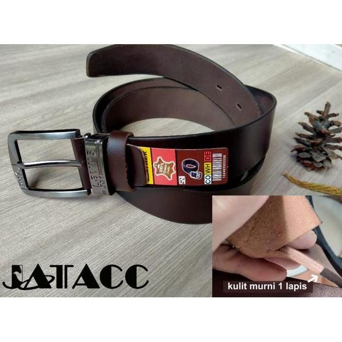 Ikat Pinggang Kulit Satu Lapis / Sabuk pria kulit asli Besi
