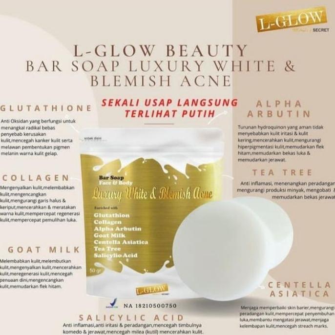 Bersih- Lglow Bar Soap Luxury White & Blemish Acne Refliskin