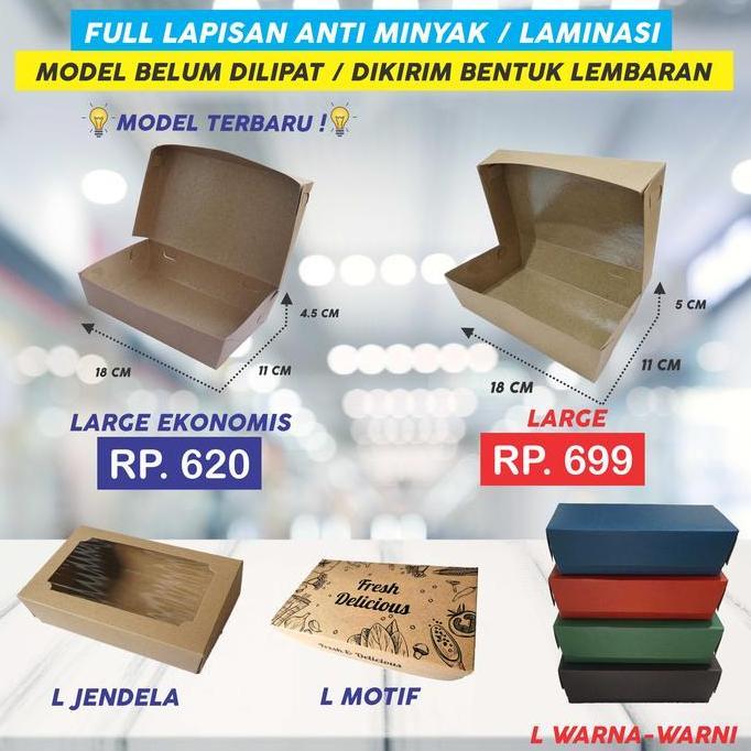 Yxwrg- Lunch Box Paper - Large / Kotak Makan / Dus Nasi / Kotak Bungkus Nasi / Kotak Takeaway Nasi G