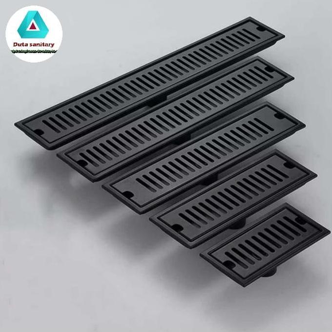Floor Drain Stainless Panjang 30Cm Hitam Garis/Floor Drain Panjang 30