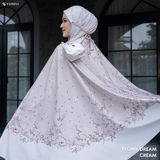 DS297 - TAZBIYA MUKENA TRAVEL 2IN1 PEONY DREAM SERIES | Mukena Travel Soft Matte Ultrafine | Mukena 