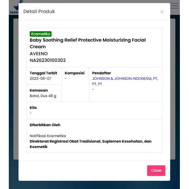 Aveeno Baby Soothing Relief Protective Moisturizing Facial Cream 48 Gr - Krim Wajah Bayi Kulit Kerin