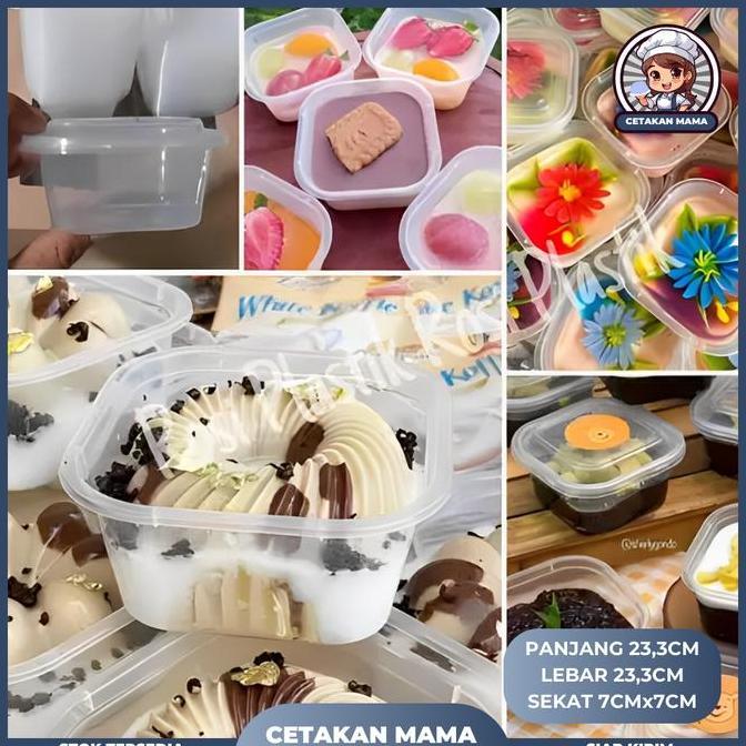 Yxwrg- [25Pcs] Thinwall Puding Mini Volume 120Ml Bentuk Square Isi 25Pcs / Tempat Puding Mini / Wada