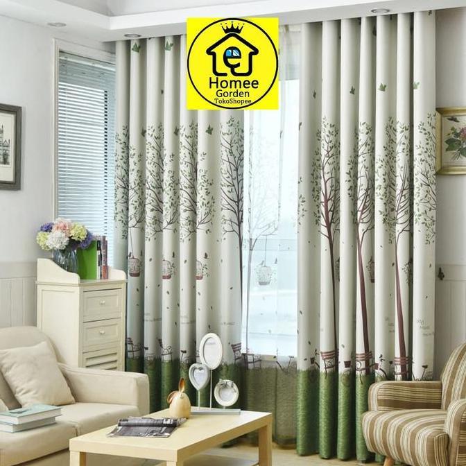 Fmly99- Vitrase Gorden/Vitrase Cream/Pohon Besar Putih Hijau