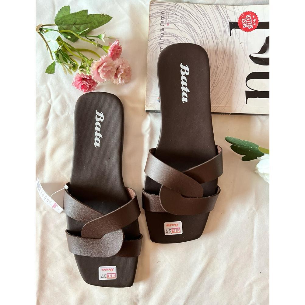 TERMURAH Sandal Selop teplek Wanita Bata  Elegan modis anti slip Sandal Flat kekinian cantik viral -
