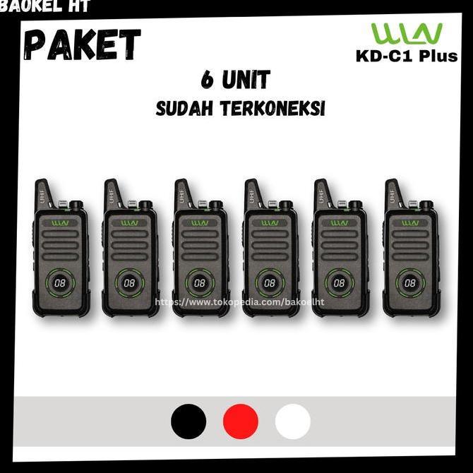 Terlaris Paket 6 Ht Wln Kd C1 Plus Uhf Walkie Talkie Kdc1 Kd-C1 Plus Singleband
