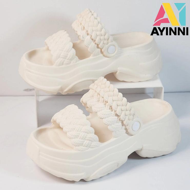 DISKON AIYINNI SANDAL WANITA HAK WEDGES KOREA, SANDAL JELLY BERSOL TEBAL, SANDAL WANITA FUJI