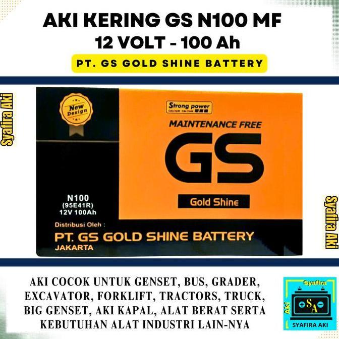 Terlaris Aki Genset Gs Mf N100 Aki Kering 12V / 100Ah