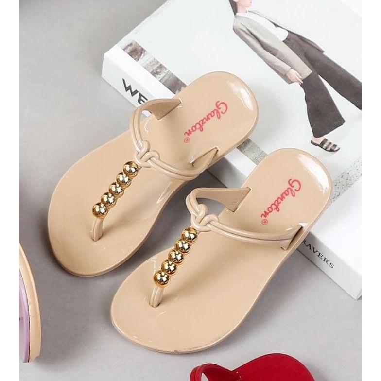 BEST SELLER ID GLANZTON SANDAL ANAK-ANAK KARET JELLY GLOSSY WANITA IMPOR TERBARU