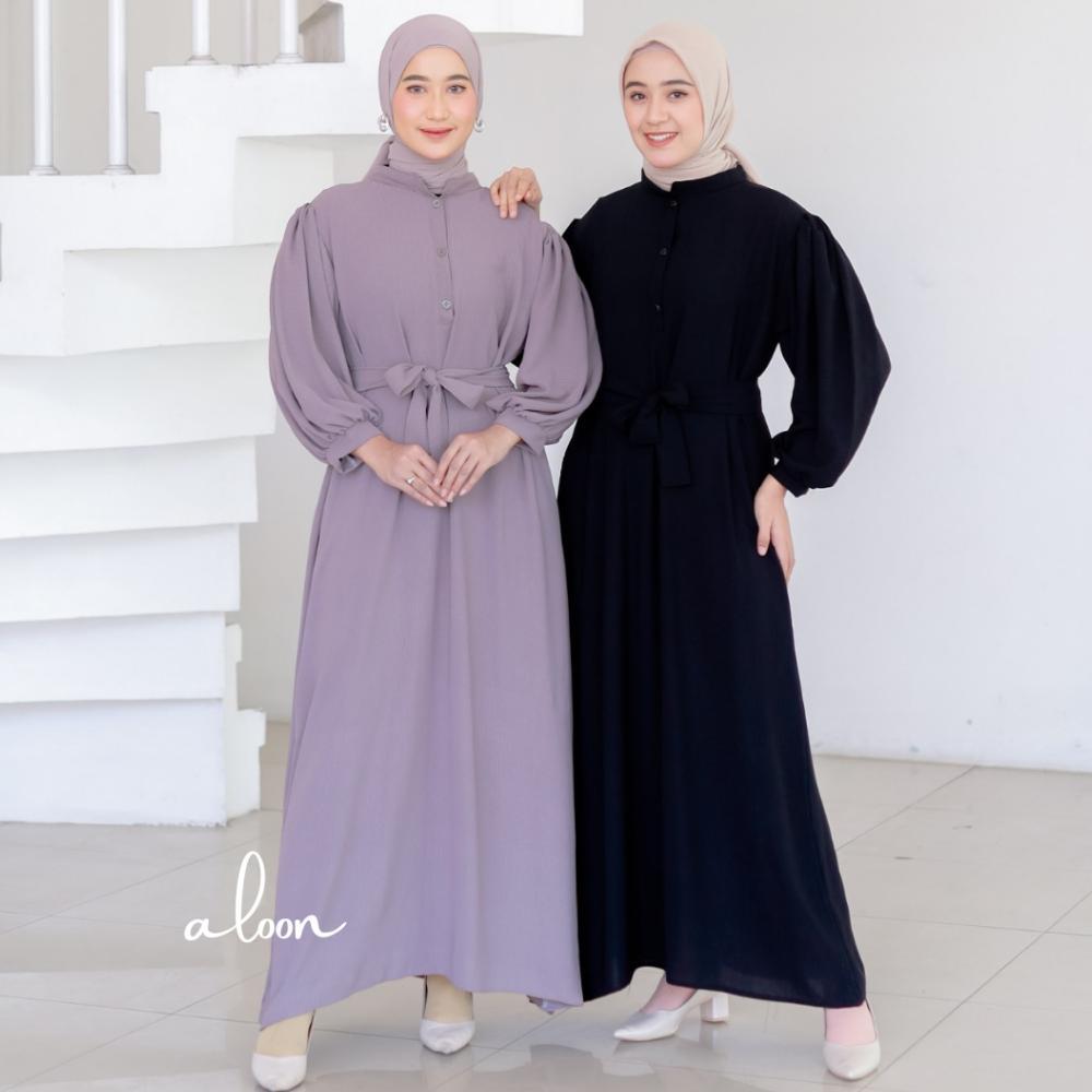 Daneliya Gamis Lengan Balon Crinkle Airflow Busui Friendly Gamis Remaja Dress Terbaru