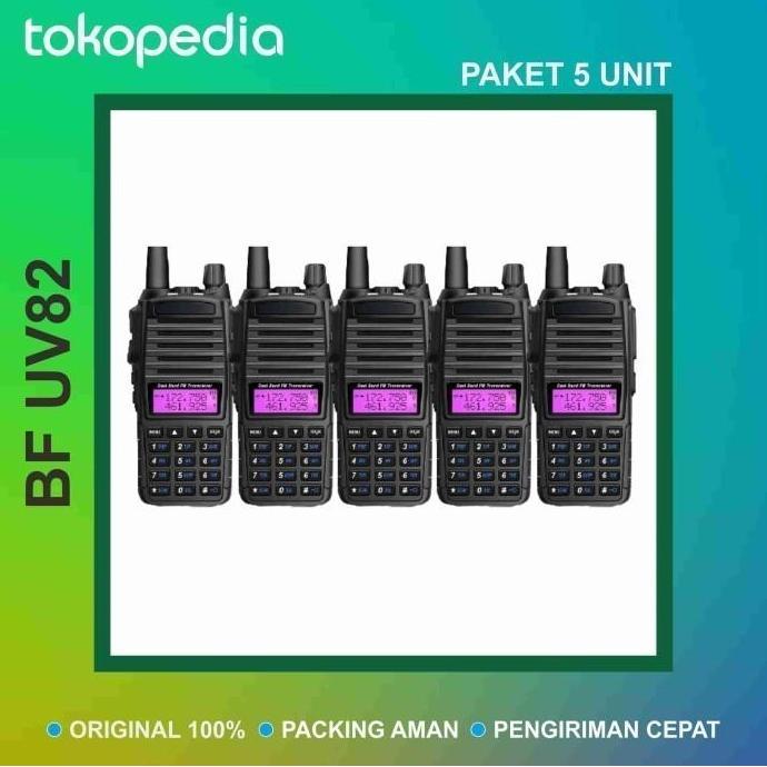 Terlaris Ht 5 Pcs Handy Talky Walkie Talkie Bofeng Bopeng Uv82 Uv 82 Dual Band