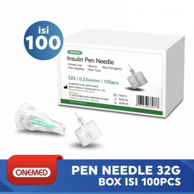Jarum Insulin 32 G 4 mm Onemed Pen Needle Onemed 4mm 32 G Hijau