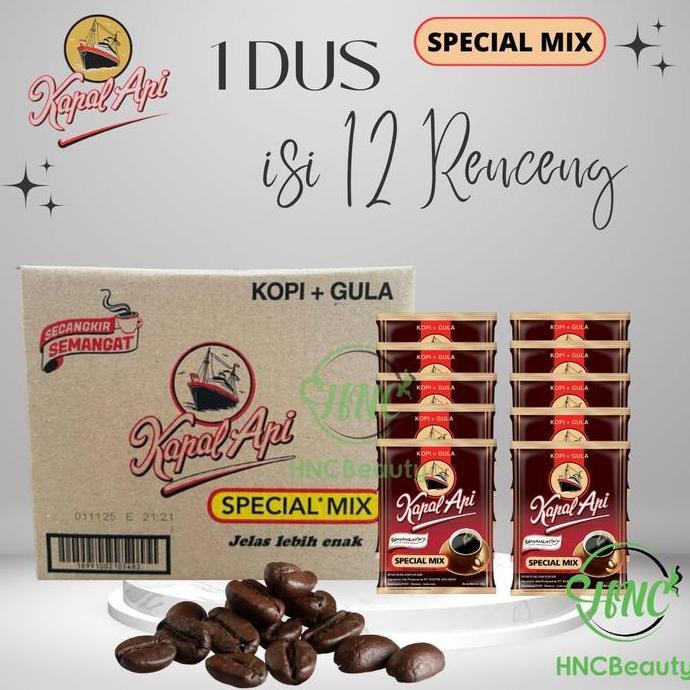 [KAPAL API 1 KARTON] KOPI KAPAL API Special Mix 23gr x 12 Renceng 1 DUS - Kopi Hitam + Gula Coffee R