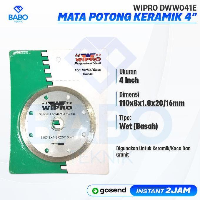 WIPRO 4" DWW041E BATU MATA POTONG KERAMIK / GRANITE DIAMOND WHEEL