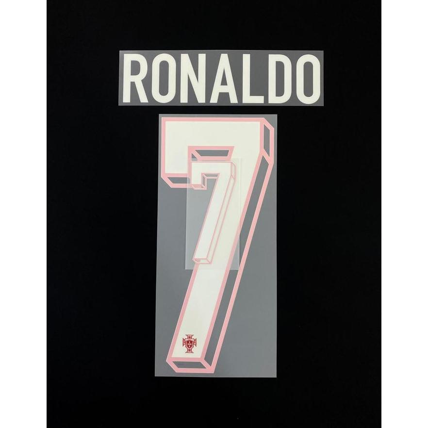 TERLARIS - Portugal 2024 Home = RONALDO (7). Original Nameset for Jersey.