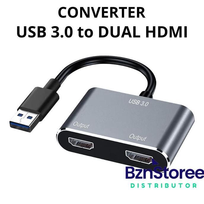 Deepflip- Usb 3.0 To Dual Hdmi Adapter 4K / Hdmi Splitter For Dual Monitors