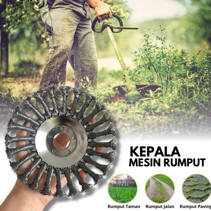Kepala Sikat Kawat Mesin Potong Rumput Teras Jalan Paving Block