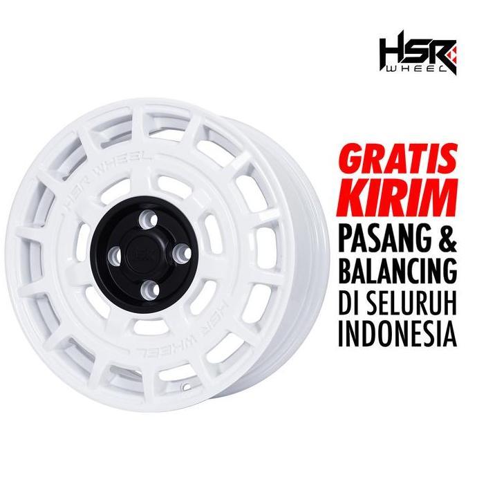 Velg mobil r16 HSR MENTAWAI 1455 HSR Ring 16X6.5 Hole 4X100 ET40 GLOSSY WHITE