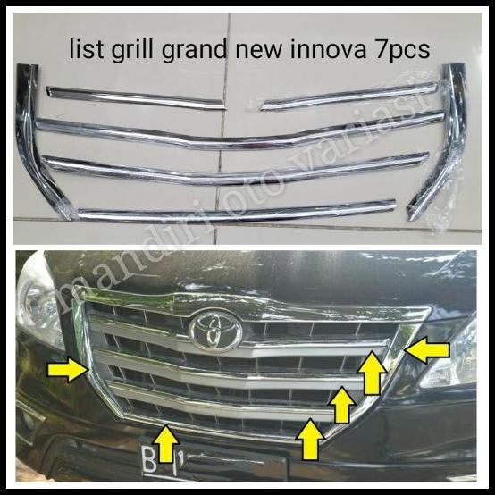 TERLARIS LIST GRILL DEPAN GRAND CHROME INNOVA 2014 ISI 7PCS !!