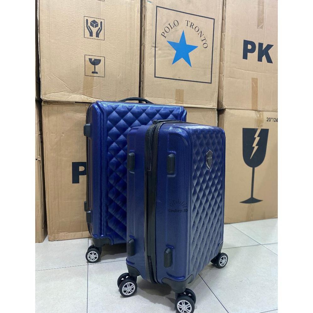 FREE ONGKIR KOPER FIBER POLO 20INCH 24INCH SET ORIGINAL 100% ZIPPER RODA PUTAR 360DERAJAT SEKAT KAIN