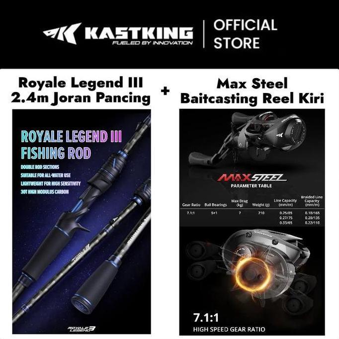 [OFFICIAL] KASTKING Royale Legend III+Max Steel Reel BC,Royale Legend III Joran Pancing 1 Set=Joran 