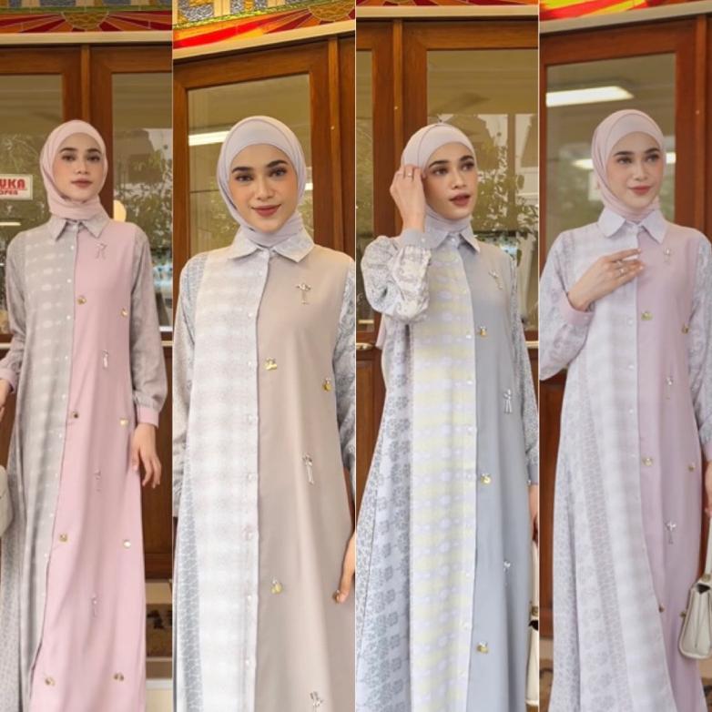 Kayla beads dress - gamis premium series dengan by 4season hijab