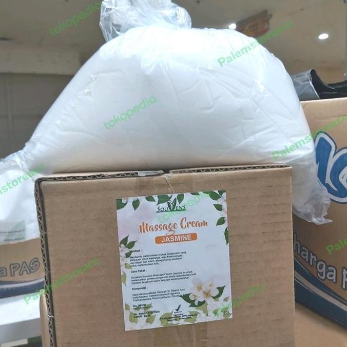 MASSAGE CREAM MURAH KILOAN REFILL CURAH KRIM PIJAT REFLEKSI SPA URUT 5KG JASMINE - SOUVENS BPOM
