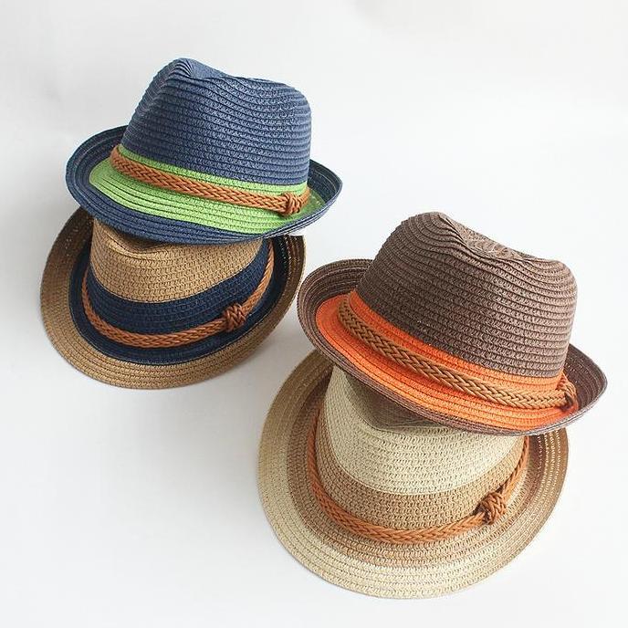 LA238 }} TOPI PANTAI ANAK FEDORA JAZZ HAT ANAK LAKI LAKI PEREMPUAN CASUAL ANAK