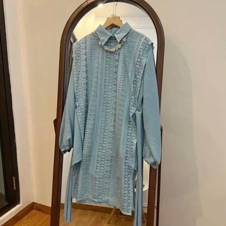 Seyha - Baju Kondangan Tunik Brukat Lenka Blouse Wanita Lengan Panjang | Blouse Hijab Friendly | Out