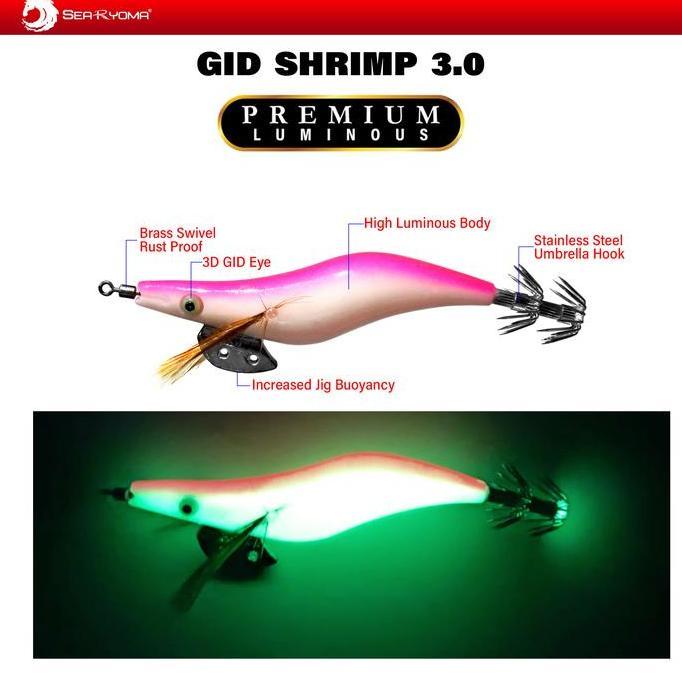 SeaRyoma Premium GID Shrimp 3.0/Umpan Pancing Cumi Premium Udang  3.0 (TERBAIK) (TERBARU) (TERMURAH)