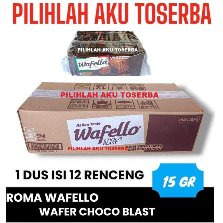 Roma Wafello Choco Blast 15 gr - ( HARGA 1 DUS ISI 12 RENCENG )