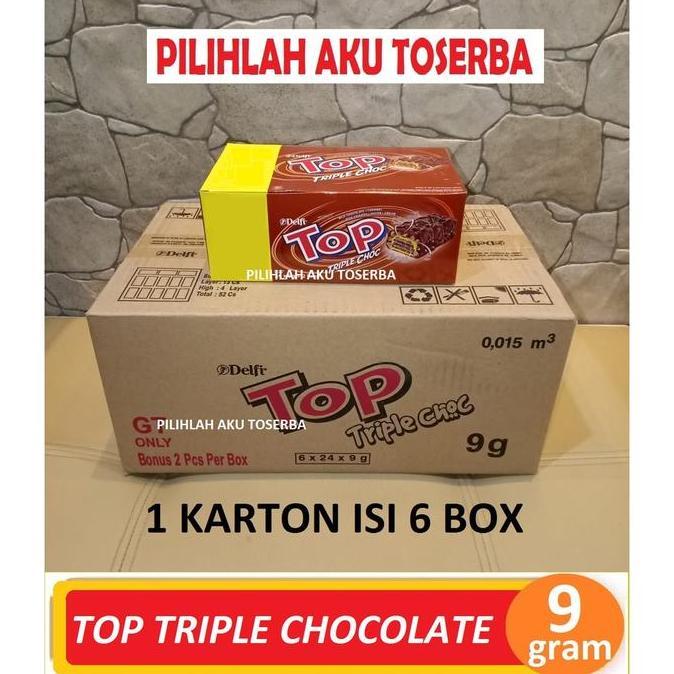 Delfi TOP TRIPLE CHOCOLATE 9 gram isi 24pcs / box- ( HARGA 1 DUS ISI 6 )