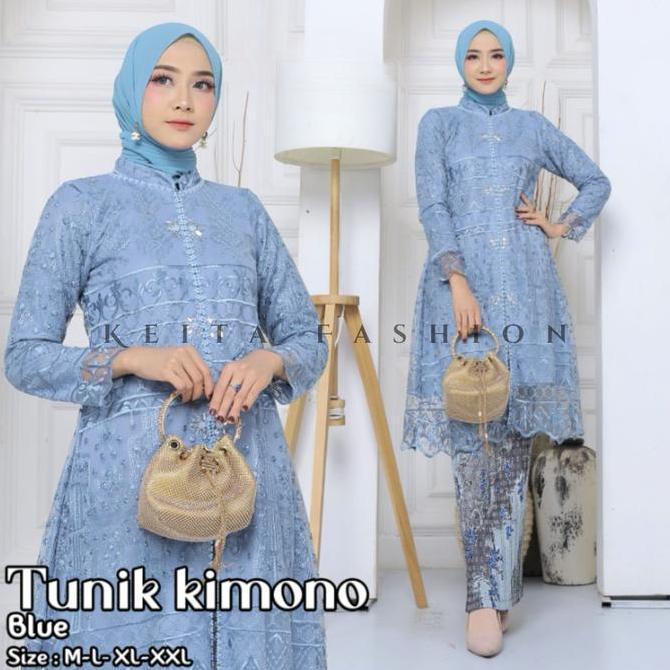 Setelan Tunik Lusia Ukuran Jumbo 120 Rok Plisket Cm Cocok Untuk Acara Pernikahan dan Kondangan Wanit