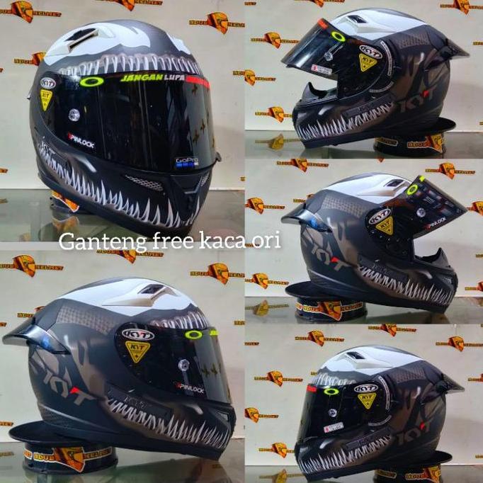 TERBARU - HELM KYT FULL FACE KYT K2 RIDER VENOM GUNMETAL DOF PAKET GANTENG