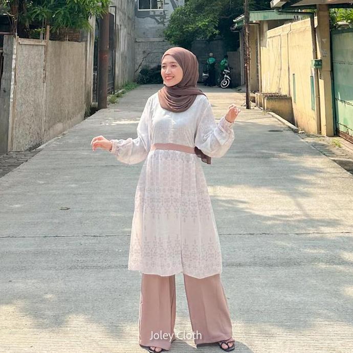 Joley Cloth - Andini Oneset  Baju Pesta Katun Busui SetCel Kondangan Mewah Muslim Wanita Katun Setel