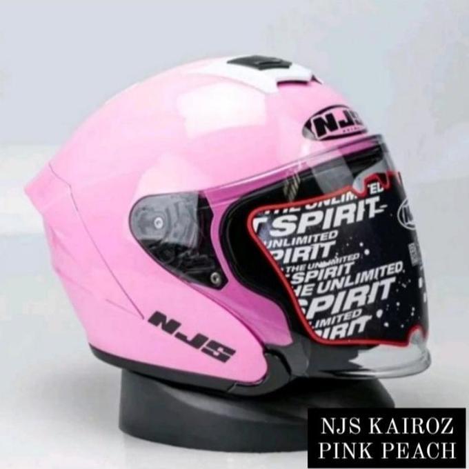 BEBAS ONGKIR - NJS HELM KAIROZ SOLID PINK DOUBLE VISOR NJS