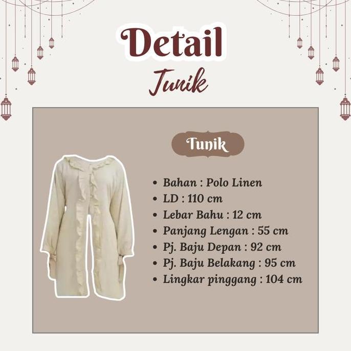 Hijab Style Outfit (Long Tunik - Celana Scuba - Hijab Segiempat) Raya Casual Tunik Set 3in1 - LB7N